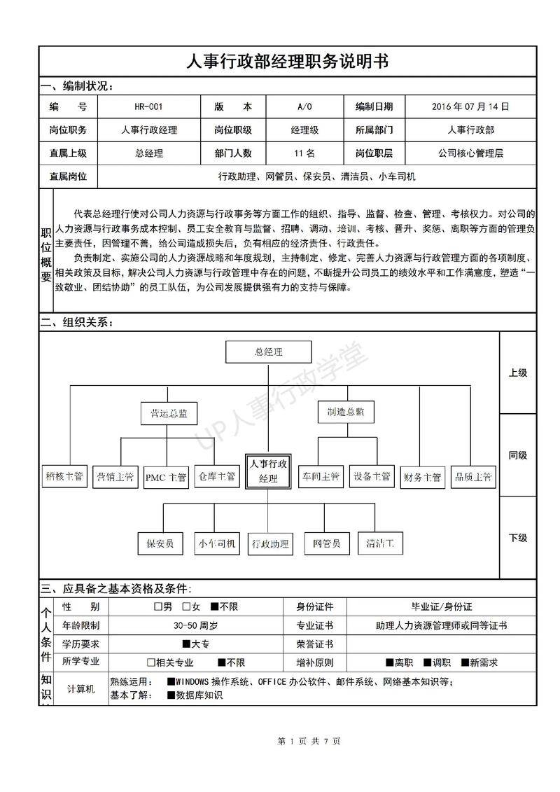 人事文员工作职责详解：招聘、培训、绩效考核及日常行政事务管理